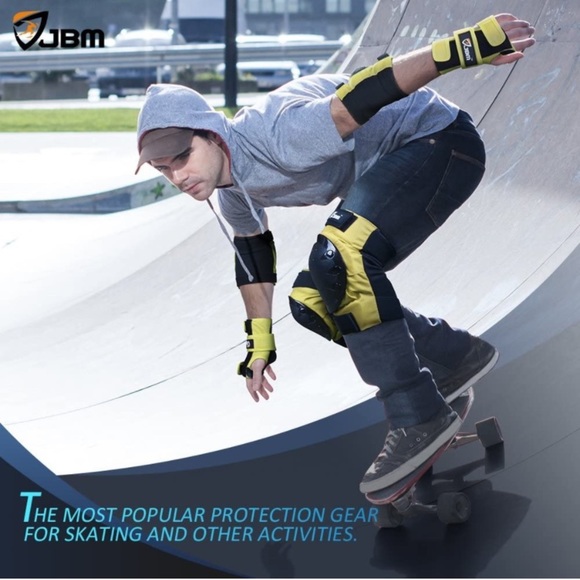 NEW WITHOUT TAGS, never worn JBM child knee, elbow and wrist guards in yellow - Picture 5 of 7